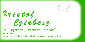 kristof czirbesz business card